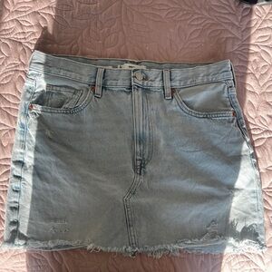 Helena Light Blue Distressed Denim Skirt
